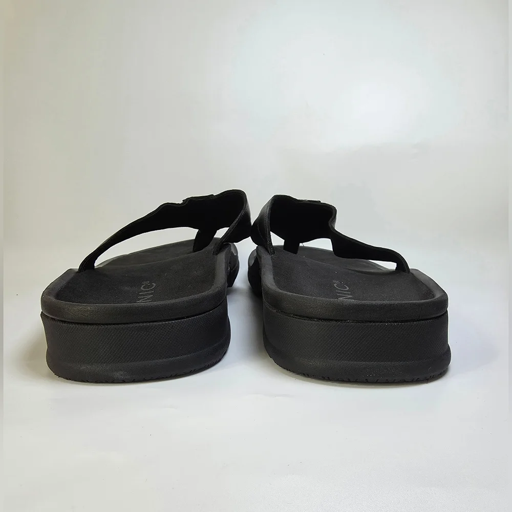 Vionic Wyatt Men's Black Leather Sandals Flip Flops Size 13